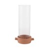 Pottery Glass Terracotta Pillar Holder and Taper Holder with Rustic Base and Cylindrical Hurricane Sleeve - 4 of 4