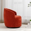 Chenille Swivel Accent Chair Barrel Accent Chair Armchair With Powder Coating Metal Ring-Tanpinhause - 3 of 4