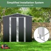 Sandinrayli 6 ft. W x 4 ft. D Outdoor Storage Shed Metal Tool Sheds with Lockable Doors 24 sq. ft., Gray - 3 of 4