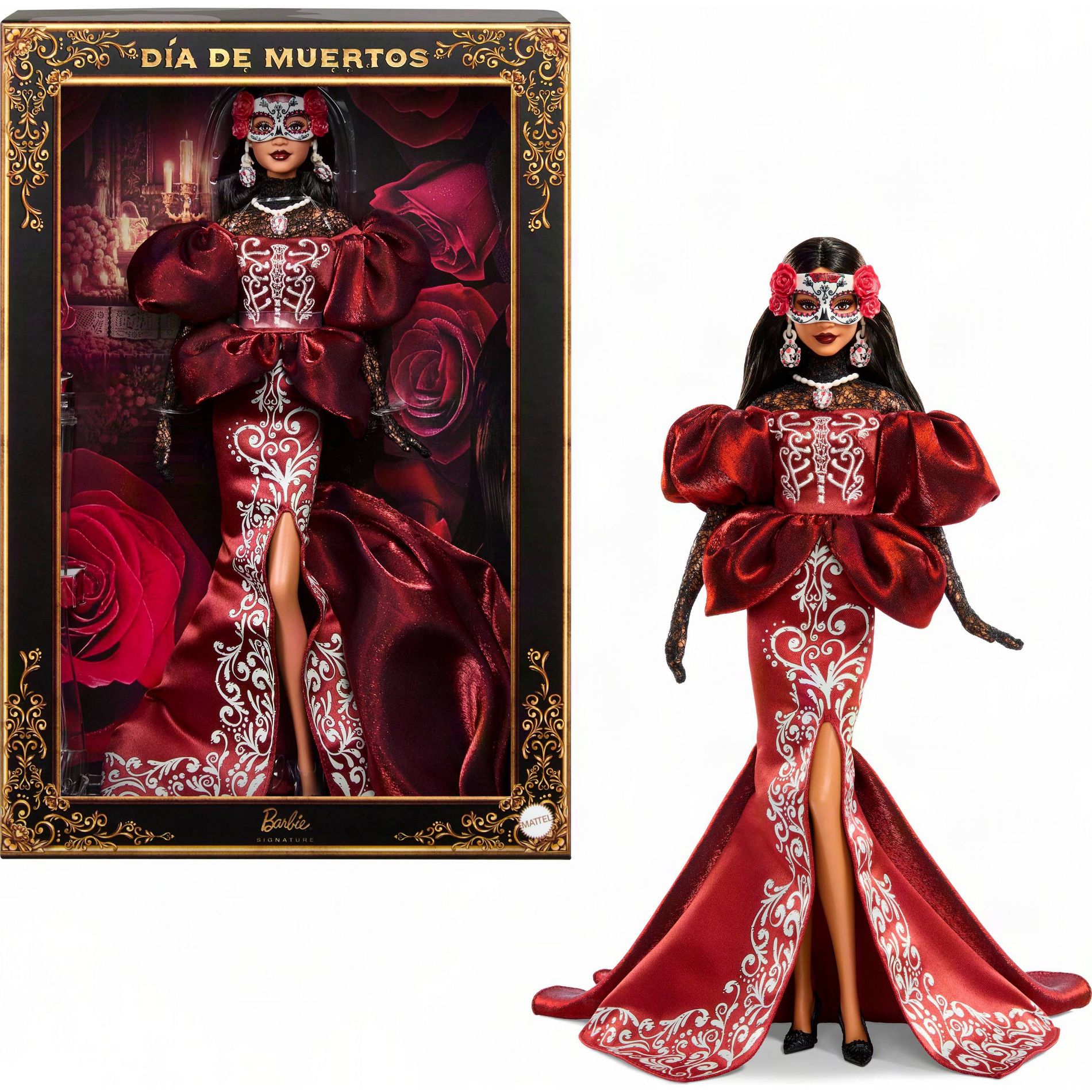 Barbie Signature 2026 Día De Muertos Doll in Satin Mermaid Dress and Removable Calavera Mask