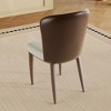 Kumasinova Modern Dining Chair Set of 2,Sturdy Accent Armless Chair with Carbon Steel Legs,PU Leather FDabric Side Chairs for Kitchen,330lbs Capacity - 4 of 4