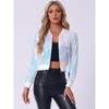 INSPIRE CHIC Women's Sequin Long Sleeve Glitter Shiny Party Bomber Jacket - 2 of 4