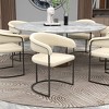 LeisureMod Curve-Back Dining Arm Chair, Leather Upholstery, Aero Collection - 3 of 4