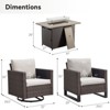 Buenhomino Patio Wicker Furniture Set with Fire Pit Table, PE Rattan Swivel Patio Chairs with Propane Fire Pit Table, 5PCS Patio Conversation Set - 3 of 4