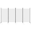 vidaXL 4-Panel Room Divider - Fabric Screen with Foldable Design - White Room Partition for Privacy Enhancement - Modern, Space Saving Home Furniture - 3 of 4