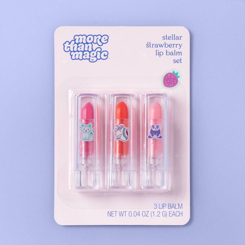 Steller Strawberry Lip Balm Set - 3pc/0.04oz - More Than Magic&#8482;, 4 of 5