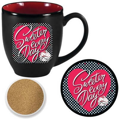 Courtside Market Strawberry Shortcake Sweeter Every Day Polkadots 16 oz Mug & Ceramic Coaster Set