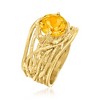 Ross-Simons 1.60 Carat Citrine Textured Openwork Ring in 18kt Gold Over Sterling - 3 of 4