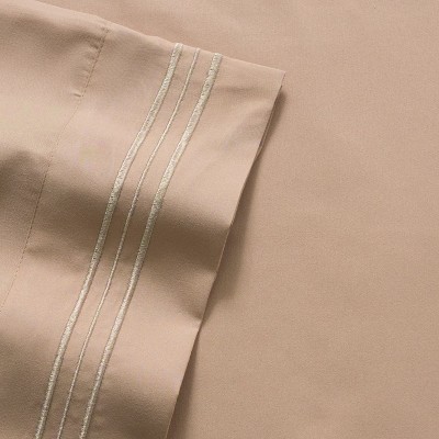 King Taupe Ultra Soft Microfiber 4-Piece Sheet Set