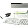 Mount-It! Glass Desktop Monitor Stand Riser | Raised Laptop Stand Organizer | 22 Inches Wide Clear Tempered Glass | Supports up to 44 Pounds - 3 of 4