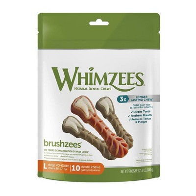 WHIMZEES Brushzees Value Bag Large Dental Dog Treats - 21.2oz
