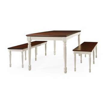 3pc Shelby Dining Set Distressed White - Crosley