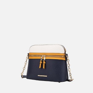 MKF Collection Karelyn Women's Vegan Leather Crossbody Bag by Mia K - Navy Yellow - 1 of 4