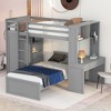 Twin Size Loft Bed with a Stand-alone Bed and Shelves - 3 of 4