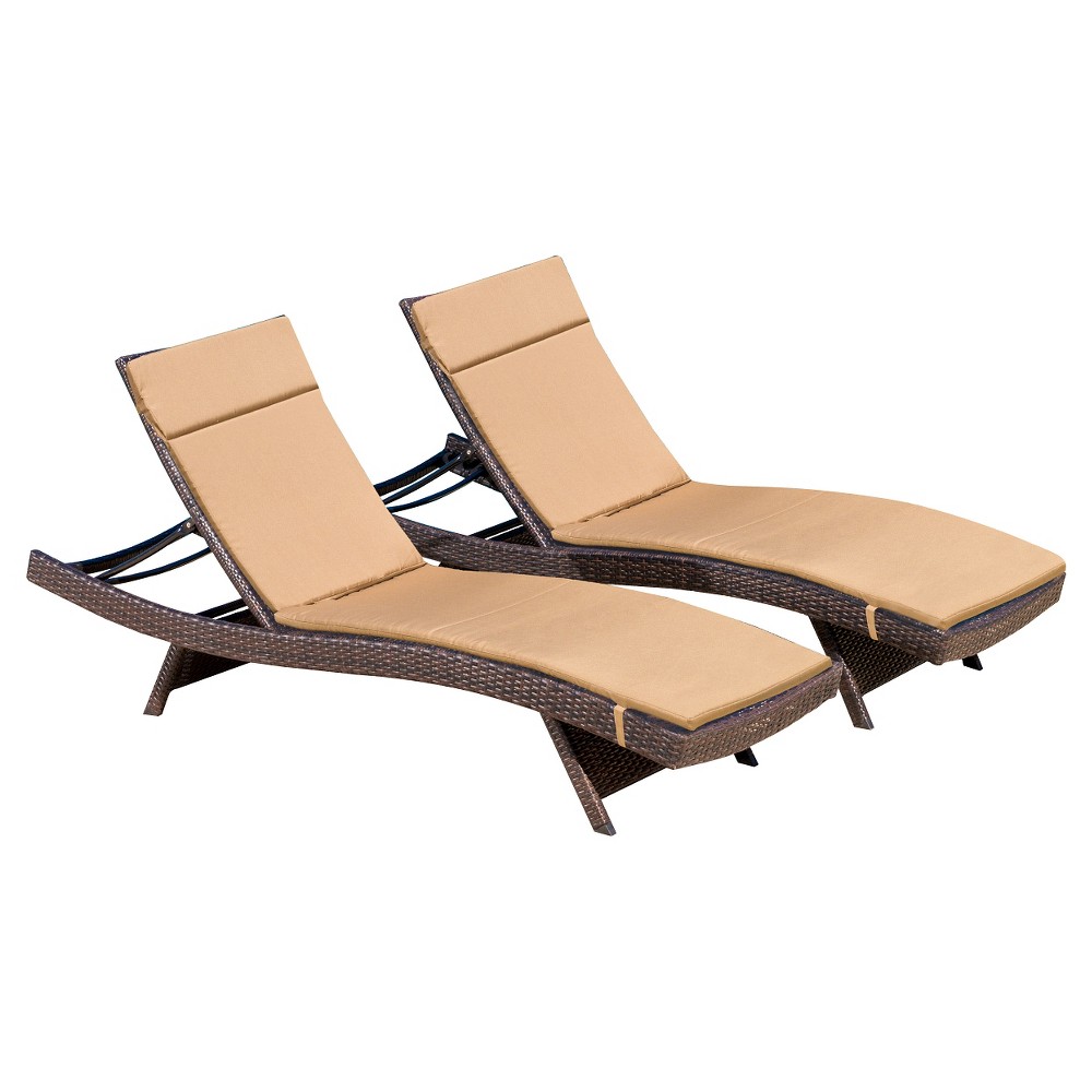 Salem Set of 2 Brown Wicker Adjustable Chaise Lounge – Caramel – Christopher Knight Home  – For the Patio​