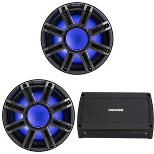 Kicker (2) 51MWE124 - MWE 12-Inch Premium Marine Subwoofer (Enclosure) 4-ohm & 48KXMA12002 Marine Amp Bundle - 1 of 4