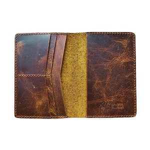 Generic Leather Passport Holder for Men and Women - Handmade Vintage Travel Wallet - 1 of 4