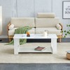 CENGHU Modern Practical Walnut Textured Coffee Table, Double Layered Tea Table with MDF, End Table, Side Table for Living Room, Dining Room, Bedroom - 3 of 4