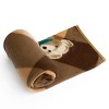 Slickblue Teddy Bear Coral Fleece Mini Throw Blanket - Soft & Cozy, 27.6" x 38.6", Machine Washable, Brown/Yellow - 4 of 4