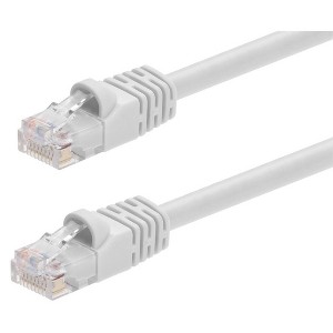 Monoprice Cat5e Ethernet Patch Cable - 5 Feet - White | Network Internet Cord - RJ45, Stranded, 350Mhz, UTP, Pure Bare Copper Wire, 24AWG - 1 of 3