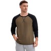 INSPIRE CHIC Men's Long Sleeve Tops Color Block Casual Raglan T-Shirt - 4 of 4