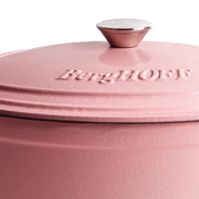 Pink Enameled Cast Iron Oval Dutch Oven, 5Qt