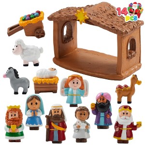 SYNCFUN 14PCS Christmas Little Nativity Action Figure Decoration Xmas Gift for Kids - 1 of 4