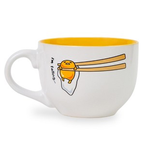 Silver Buffalo Sanrio Gudetama "I'm Falling" Ceramic Soup Mug | Holds 24 Ounces - 1 of 4