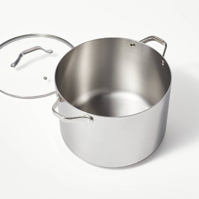 16qt Stainless Steel Stock Pot Silver - Figmint™