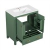 Bathroom vanity set with ceramic sink, modern bathroom cabinet, soft-close doors and drawers, hardwood frame. - 3 of 4