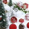 EcoSummer 25-Pack Shatterproof Christmas Ornaments, 2.36" Red & White Ball Set for Xmas Tree, Holiday, and Party Decorations - 4 of 4