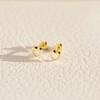 Girls' Mother of Pearl Heart Screw Back 14k Gold Earrings - In Season Jewelry - 4 of 4