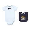 Hudson Baby Infant Boy Cotton Sleep and Play, Bodysuit and Bandana Bib Set, Hola Ladies - 3 of 4