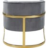 Carter 18.5"H Velvet Accent Chair in Gray and Gold-Meridian Furniture - 4 of 4