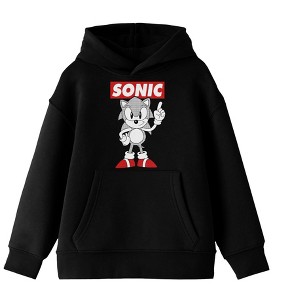 Sonic the Hedgehog Character and Logo Youth Black Hoodie - 1 of 2