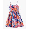 PATPAT Family Matching Mommy and Me Floral  Strap Midi Dresses and Splicing Short-sleeve T-shirts Sets - 3 of 4