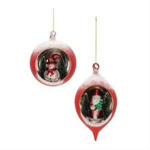 Mercury Glass Ornament with Pine Trees (Set of 6) - 1 of 4