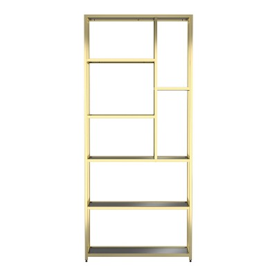 90.5" Suncroft Glass Shelf Accent Bookcase - miBasics