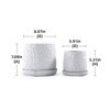 VisioGear 2PCS Ceramic Flowerpot, 7" Modern Planter for Patio, Garden, Windowsill, Gloss White, 8.08"*8.08"*7.09" - 3 of 4
