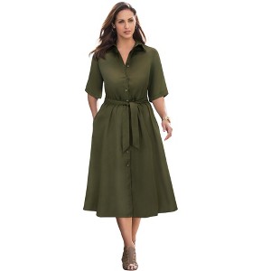 Jessica London Soft Denim Shirtdress - 1 of 4