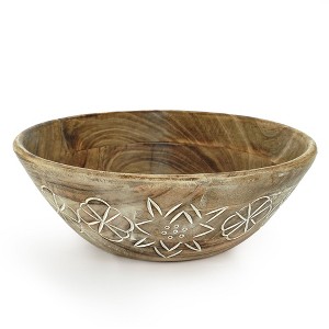 Mela Artisans Suru Valley Bowl Large in Natural over White - 1 of 4