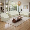 Tribesigns Breathing Leather 3-Piece Recliner Sofa Set with Adjustable Backrest, Storage, Wireless Charger & LED Lighting, White for Living Room - 4 of 4