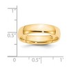 Black Bow Jewelry 2mm to 6mm 14K Yellow Gold Lightweight Domed Comfort Fit Band - 3 of 4