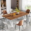 Tribesigns 70-inch Large Dining Table for 6-8 People,  Rectangular Wood Kitchen Table with Heavy-Duty Metal Legs for Family Gathering, Parties - 4 of 4