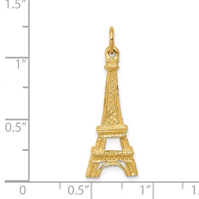 14K Yellow Gold Eiffel Tower Charm Pendant