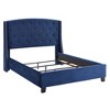 Queen Size Upholstered Platform Bed with Nail Head Trim - 3 of 4