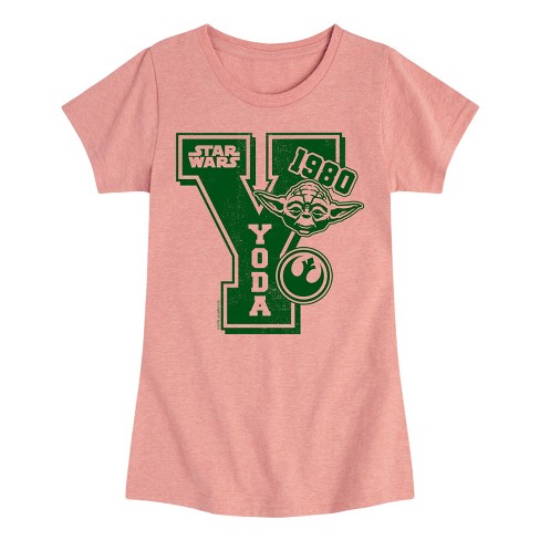 Girls' - Star Wars - Yoda Letterman Fitted Short Sleeve Graphic T-Shirt - image 1 of 4