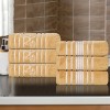 Zero Twist Cotton Solid and Floral Jacquard Hand Towel Set of 6 by Blue Nile Mills - 2 of 4