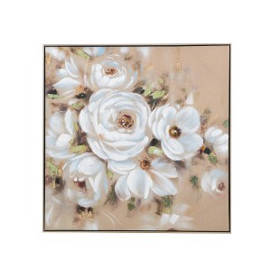 36 x 36 Square Framed Wall Art Flower Canvas Print, Home Decor for Living Room Kitchen Foyer Office - 1 of 4
