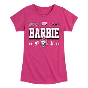 Girls' - Barbie - Barbie Jersey Fitted Short Sleeve Graphic T-Shirt - 1 of 4